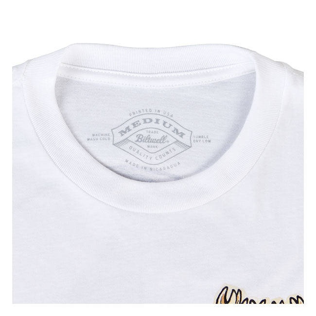 Biltwell Decay Long Sleeves T-Shirt White  - FREE UK Shipping, FREE 365 Day Returns | Moto Central