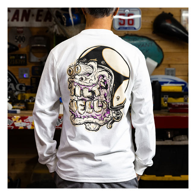 Biltwell Decay Long Sleeves T-Shirt White  - FREE UK Shipping, FREE 365 Day Returns | Moto Central