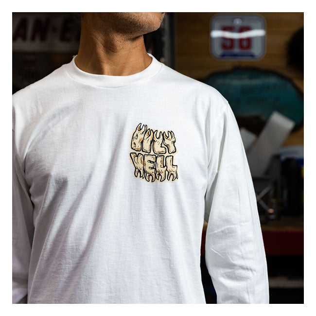 Biltwell Decay Long Sleeves T-Shirt White  - FREE UK Shipping, FREE 365 Day Returns | Moto Central