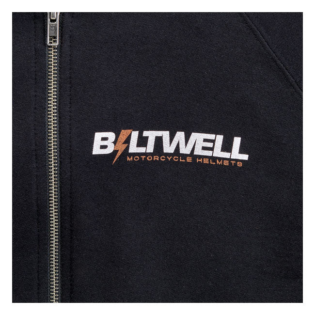 Biltwell Bolts Zip Hoodie Black - FREE UK Shipping, FREE 365 Day Returns | Moto Central