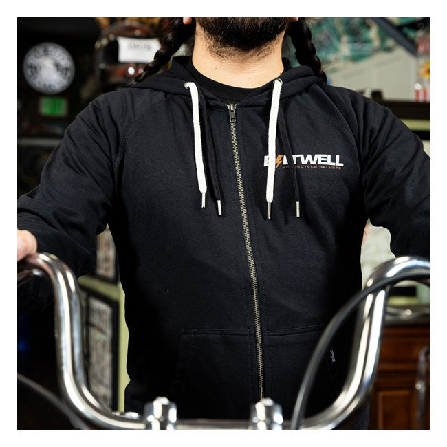 Biltwell Bolts Zip Hoodie Black - FREE UK Shipping, FREE 365 Day Returns | Moto Central