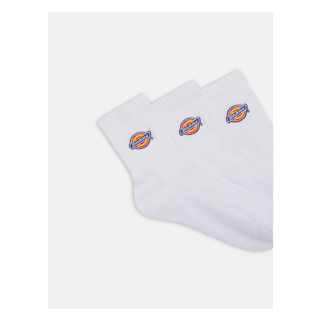 Dickies Valley Grove Mid Socks White  - FREE UK Shipping, FREE 365 Day Returns | Moto Central