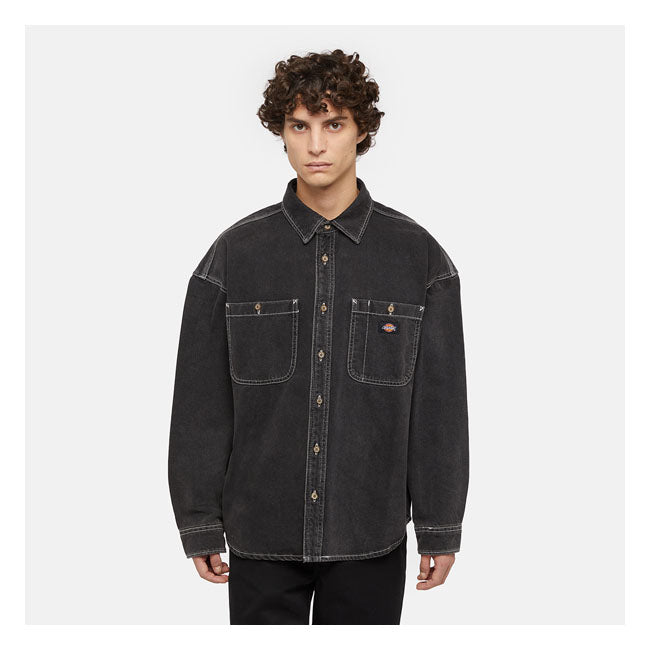 Dickies Houston Shirt Black Wash - FREE UK Shipping, FREE 365 Day Returns | Moto Central