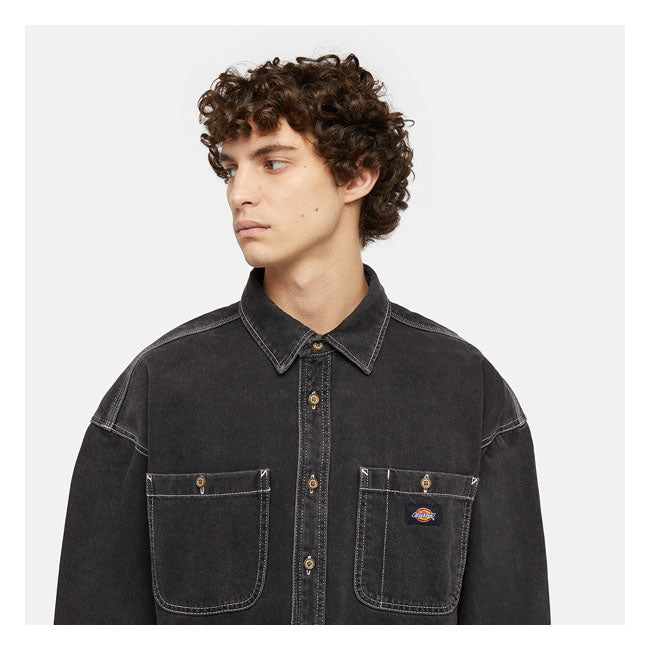 Dickies Houston Shirt Black Wash - FREE UK Shipping, FREE 365 Day Returns | Moto Central