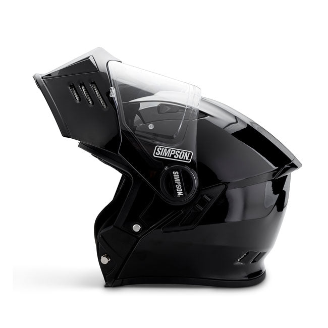 Simpson Darksome Flip Up Helmet Metal Black - FREE UK Shipping, FREE 365 Day Returns | Moto Central