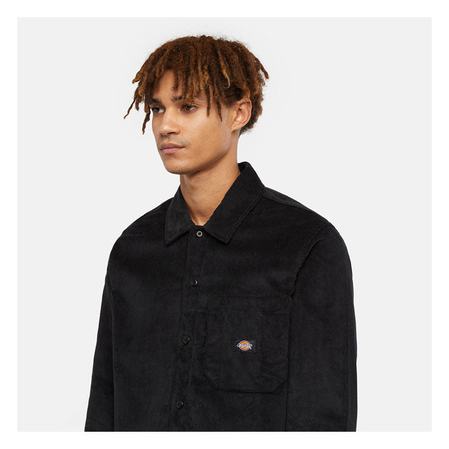 Dickies Corduroy Shirt Black - FREE UK Shipping, FREE 365 Day Returns | Moto Central