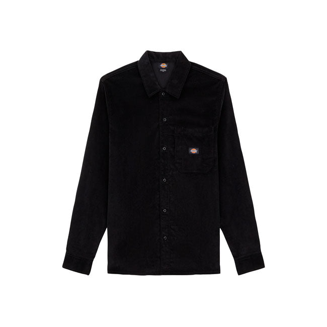 Dickies Corduroy Shirt Black - FREE UK Shipping, FREE 365 Day Returns | Moto Central