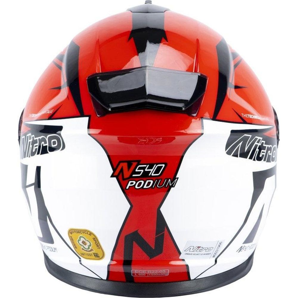 Nitro N540 DVS Podium Full Face Helmet Gloss White / Black / Red - FREE UK Shipping, FREE 365 Day Returns | Moto Central