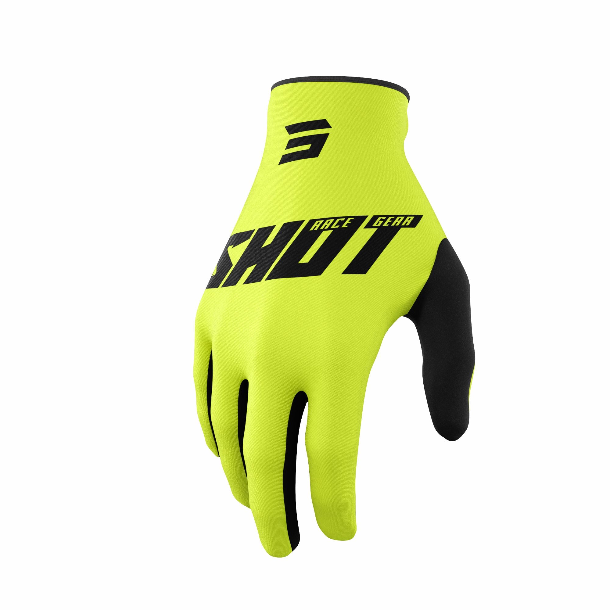 Shot Raw Gloves Burst Neon Yellow  - FREE UK Delivery - Moto Central