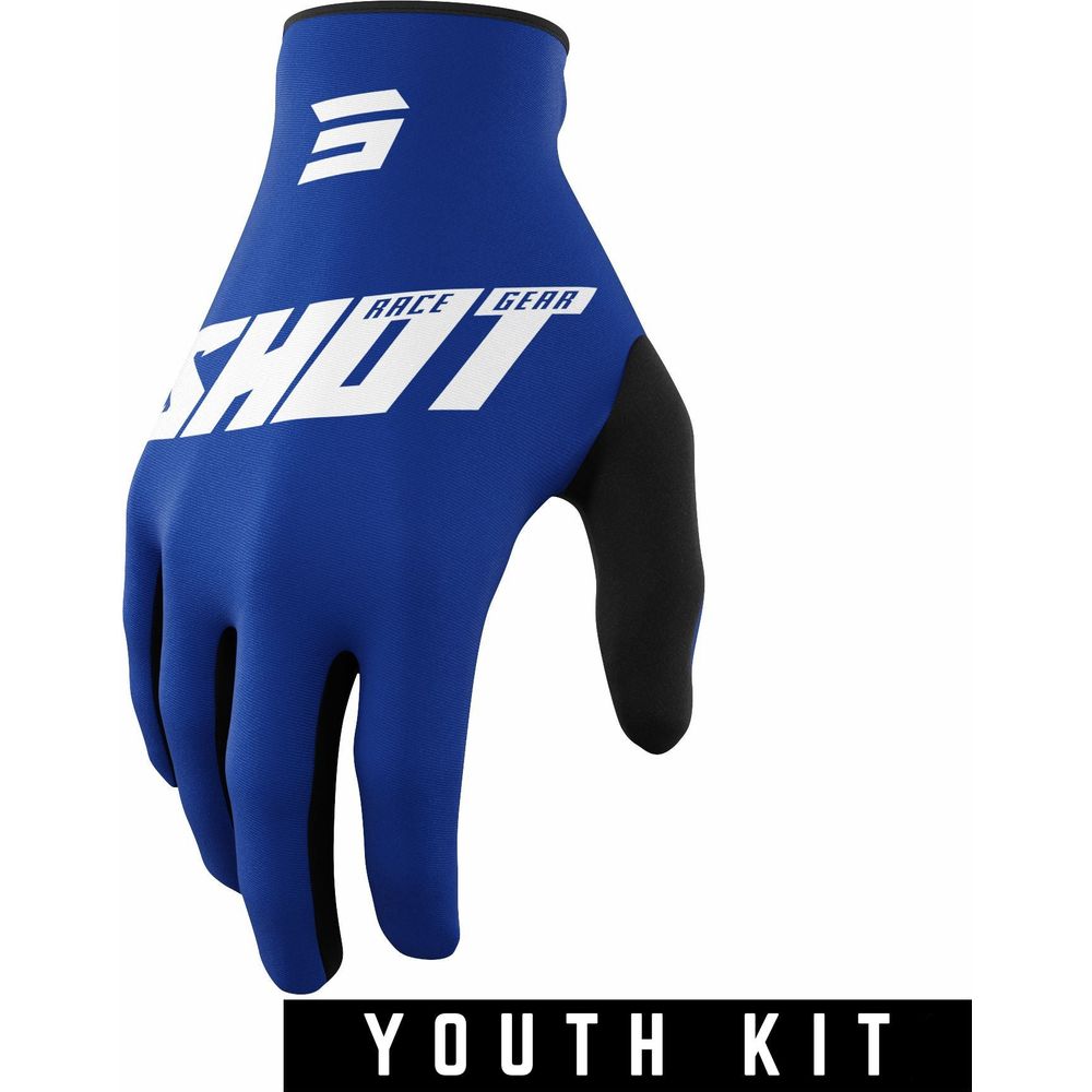 Shot Raw Youth Gloves Burst Blue