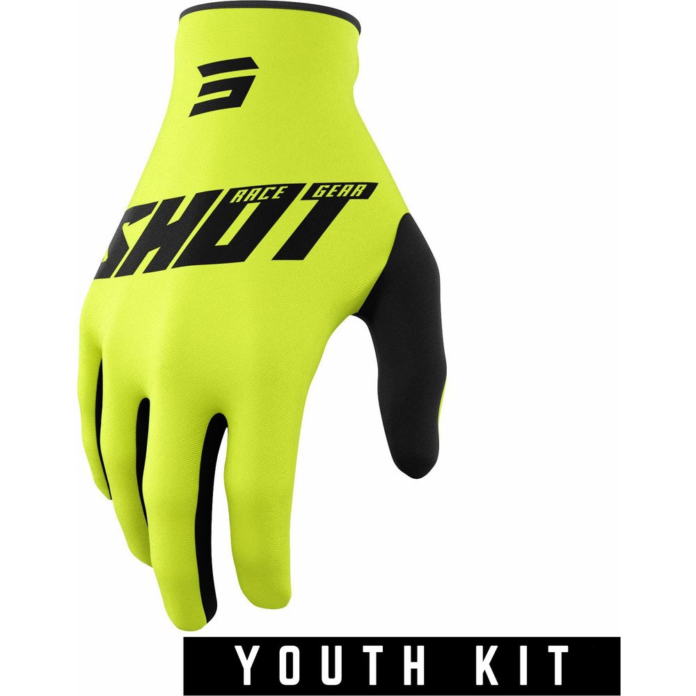 Shot Raw Youth Gloves Burst Neon Yellow