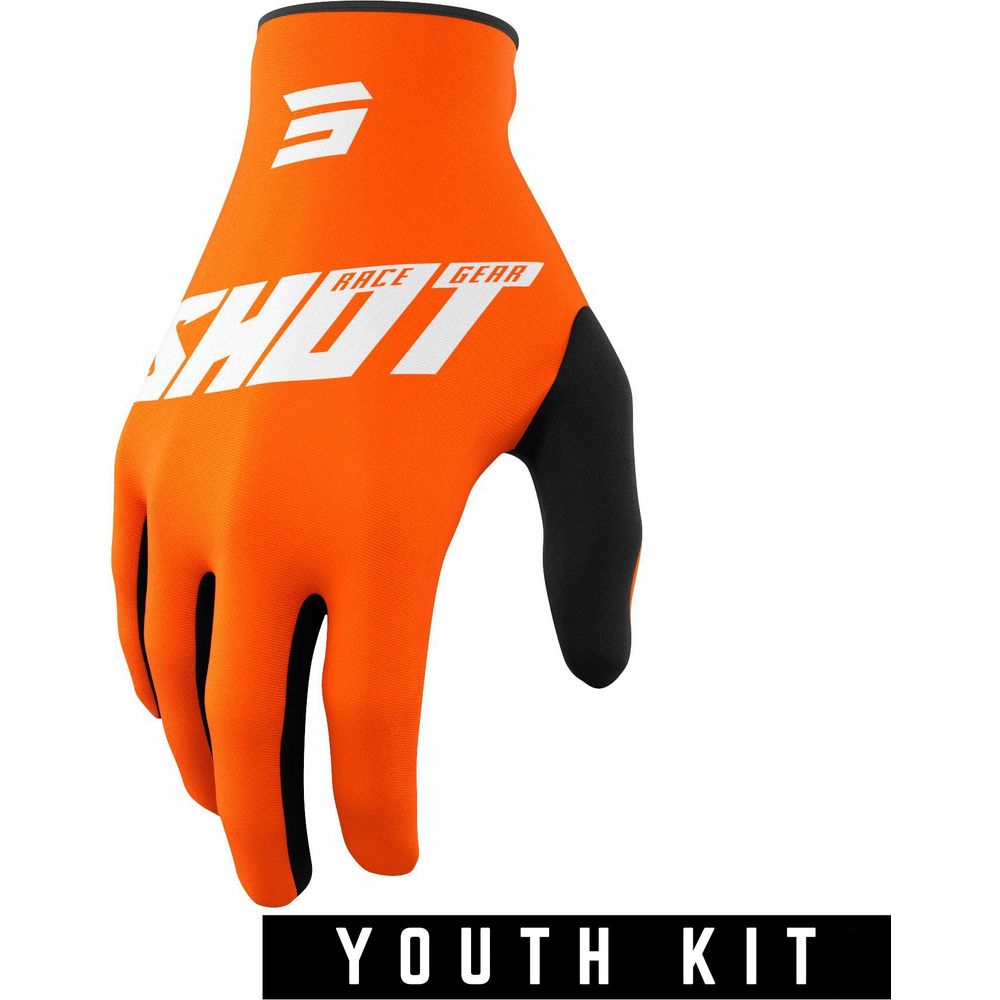 Shot Raw Youth Gloves Burst Orange