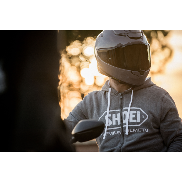 Shoei Vintage 2 Zipped Hoodie Grey - FREE UK Shipping, FREE 365 Day Returns | Moto Central