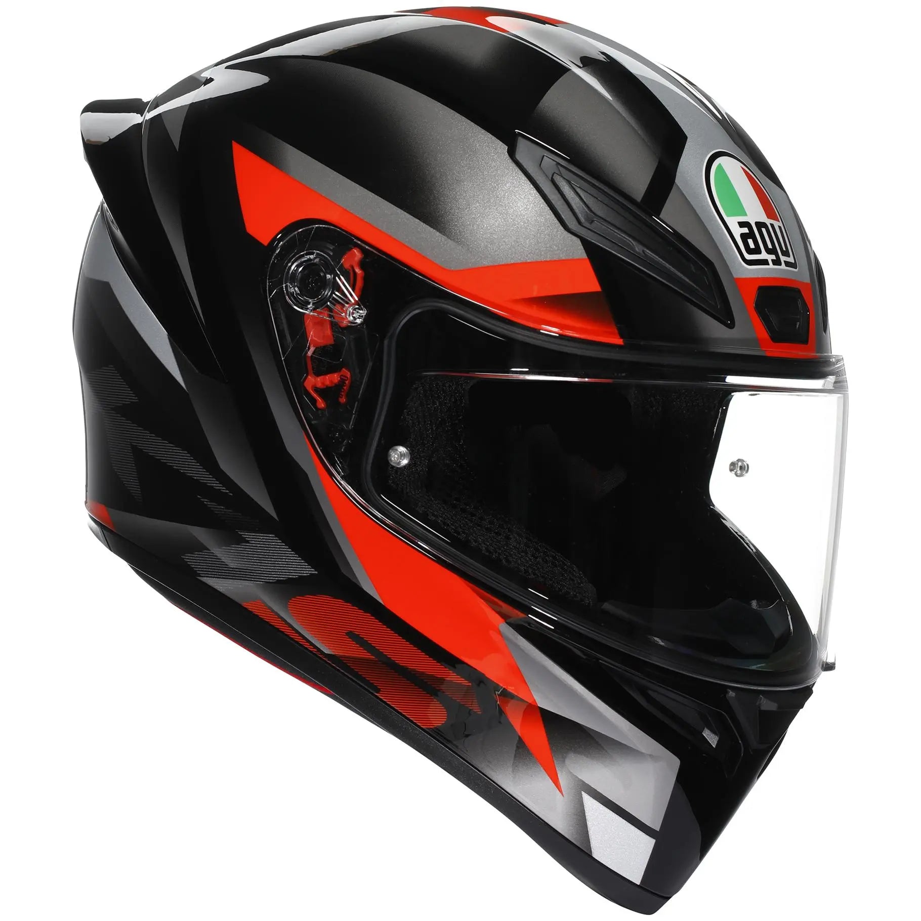 AGV K1-S Fastlap Black / Grey / Red  - FREE UK Shipping, FREE 365 Day Returns | Moto Central