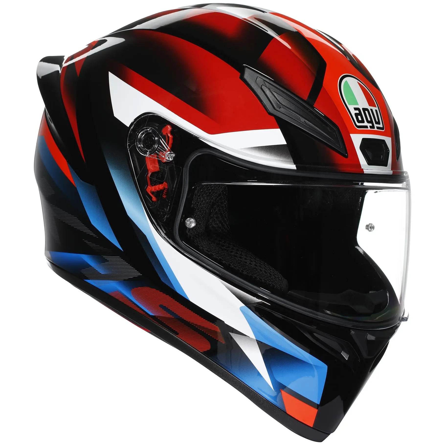 AGV K1-S Fastlap Black / Red / Blue  - FREE UK Shipping, FREE 365 Day Returns | Moto Central