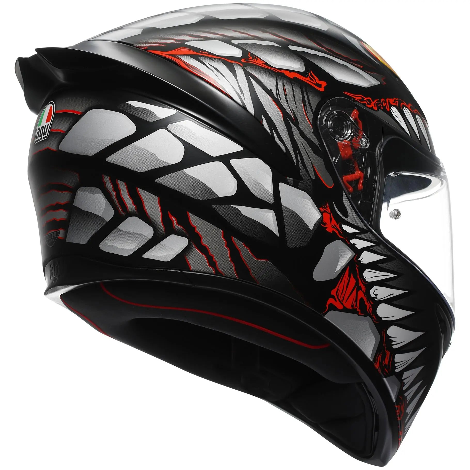 AGV K1-S Lyzard Black / Grey / Red  - FREE UK Shipping, FREE 365 Day Returns | Moto Central