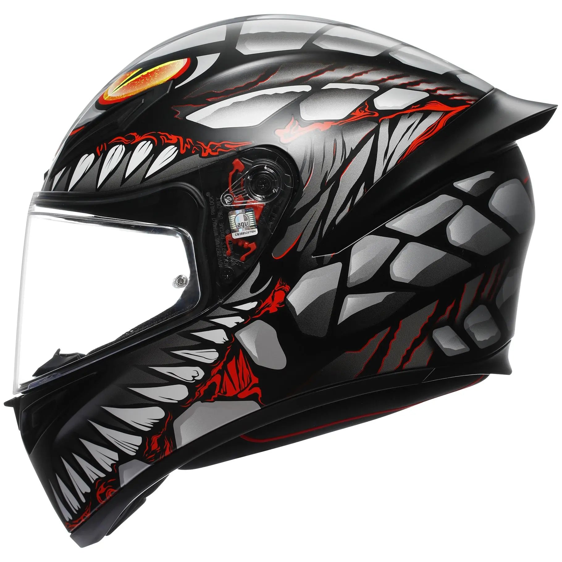 AGV K1-S Lyzard Black / Grey / Red  - FREE UK Shipping, FREE 365 Day Returns | Moto Central