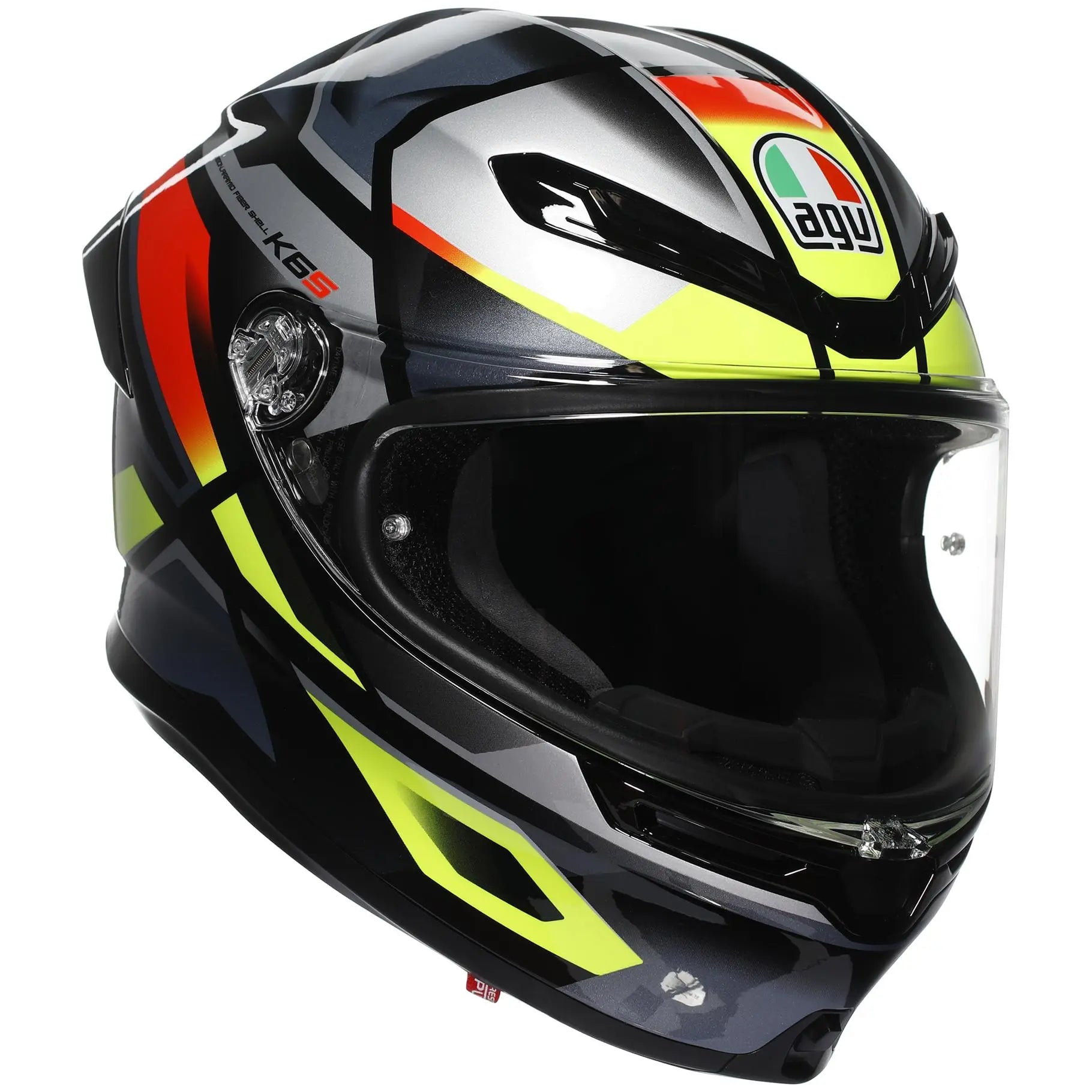 AGV K6-S Erazer Black / Red / Fluo Yellow  - FREE UK Shipping, FREE 365 Day Returns | Moto Central