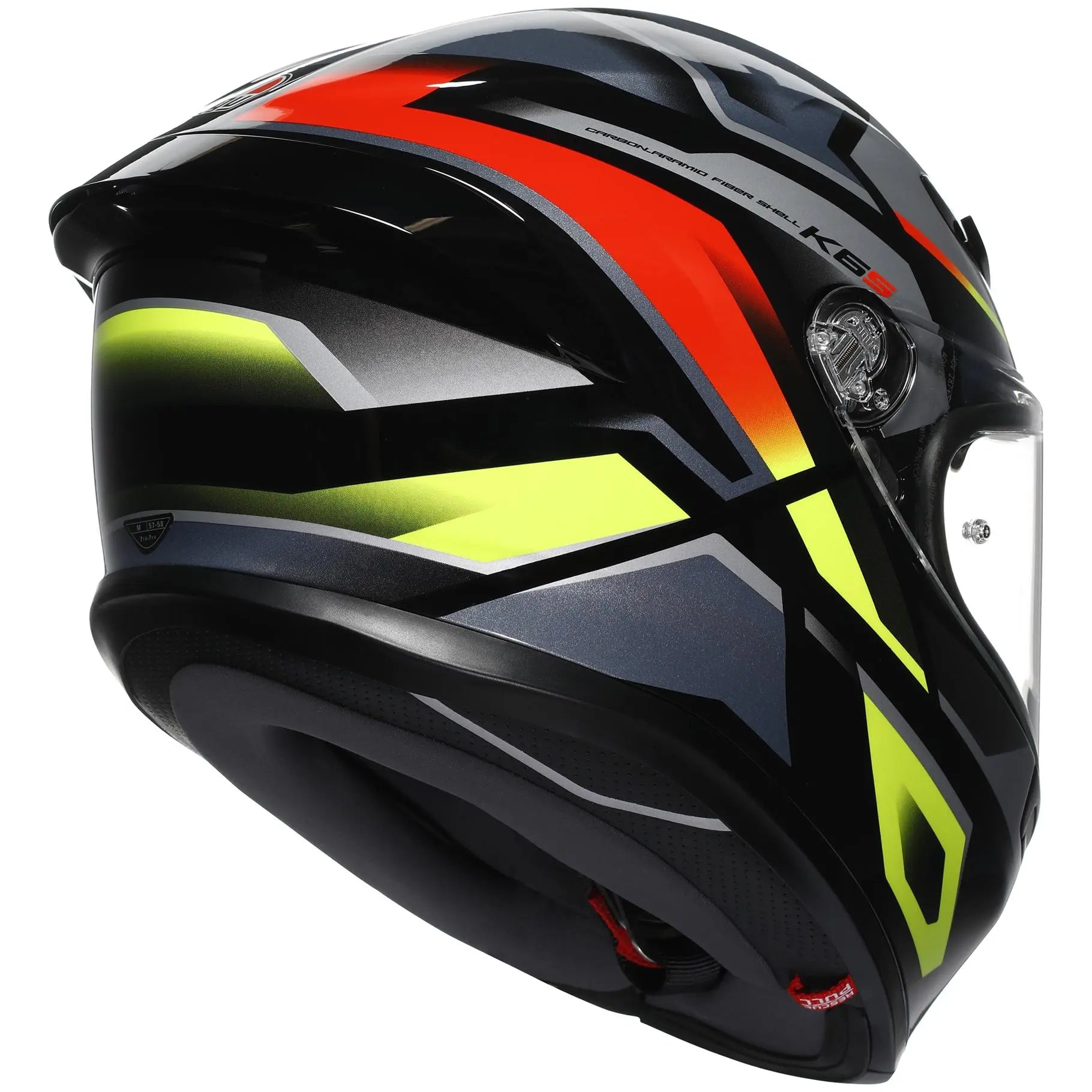 AGV K6-S Erazer Black / Red / Fluo Yellow  - FREE UK Shipping, FREE 365 Day Returns | Moto Central