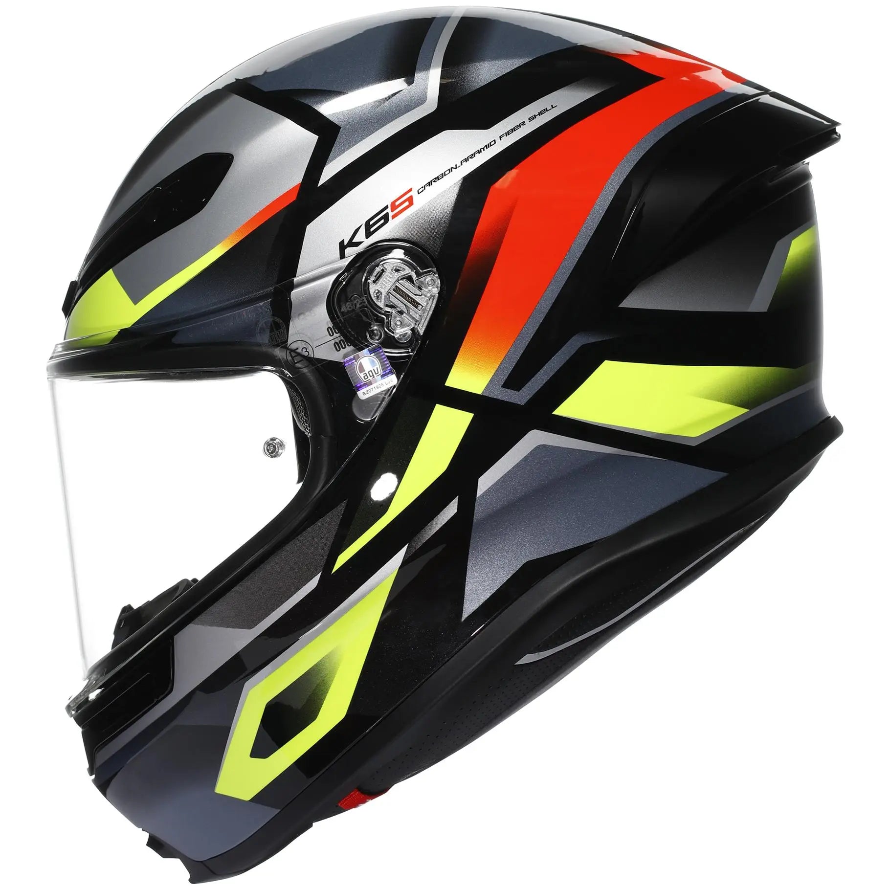 AGV K6-S Erazer Black / Red / Fluo Yellow  - FREE UK Shipping, FREE 365 Day Returns | Moto Central