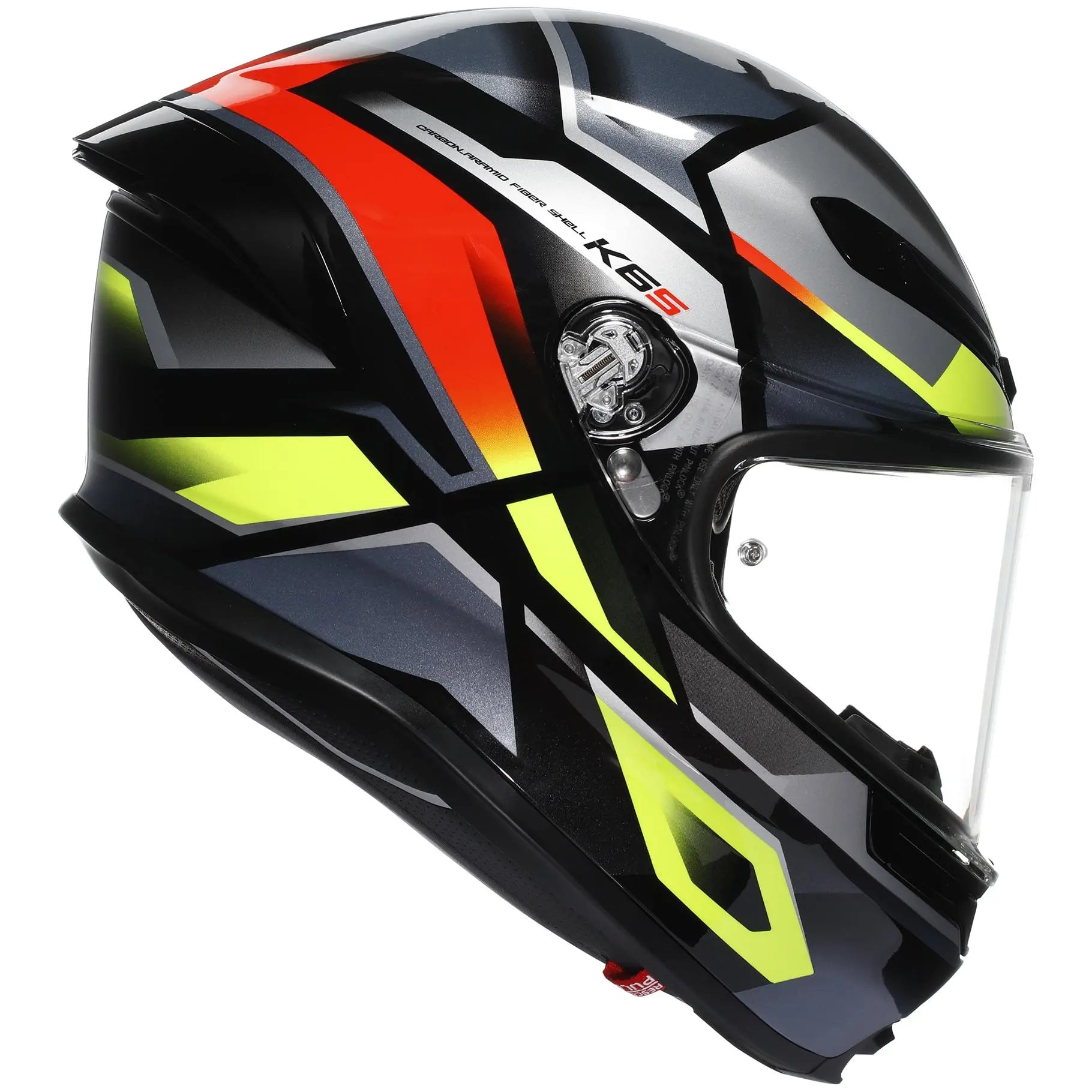 AGV K6-S Erazer Black / Red / Fluo Yellow  - FREE UK Shipping, FREE 365 Day Returns | Moto Central