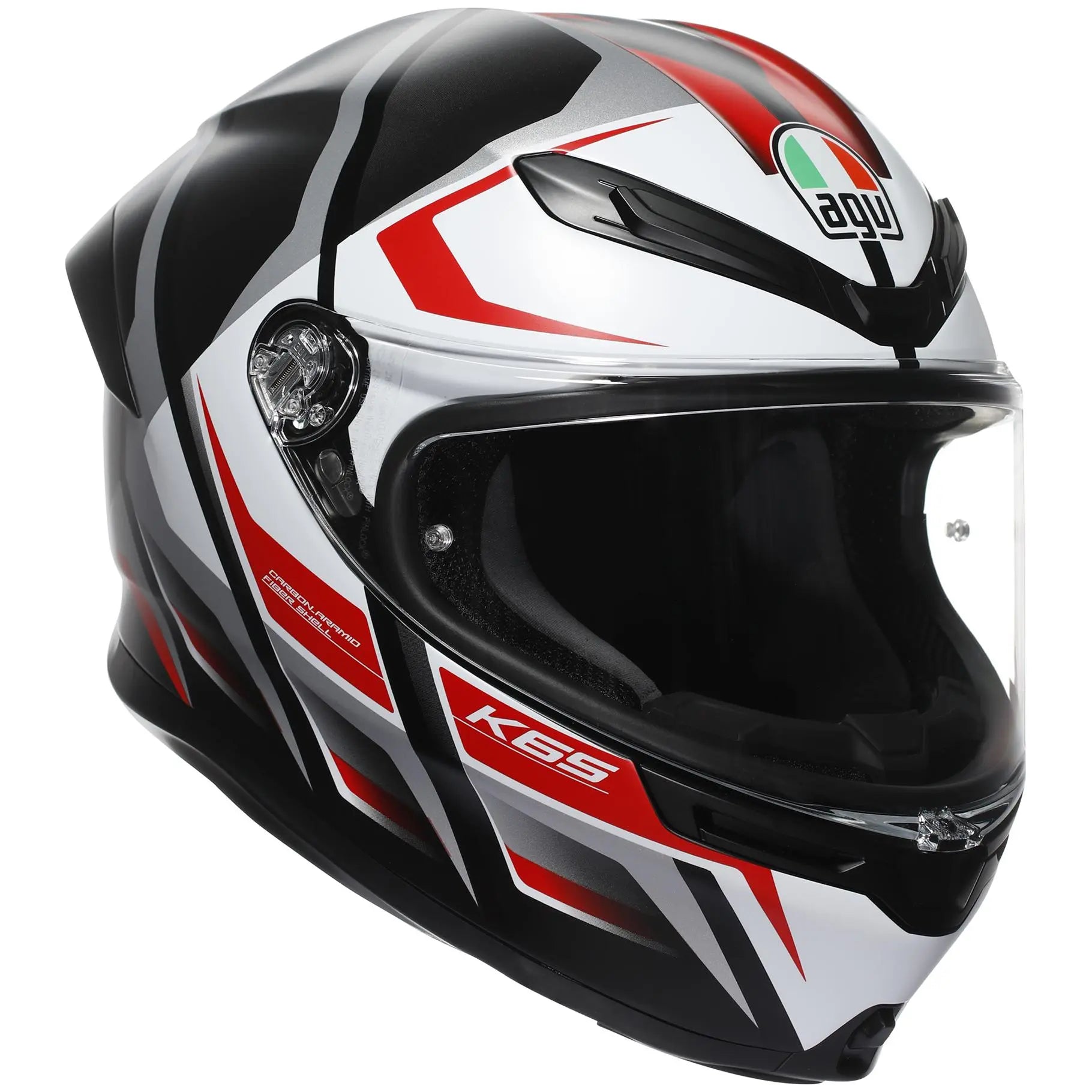 AGV K6-S Karve Black / White / Red  - FREE UK Shipping, FREE 365 Day Returns | Moto Central