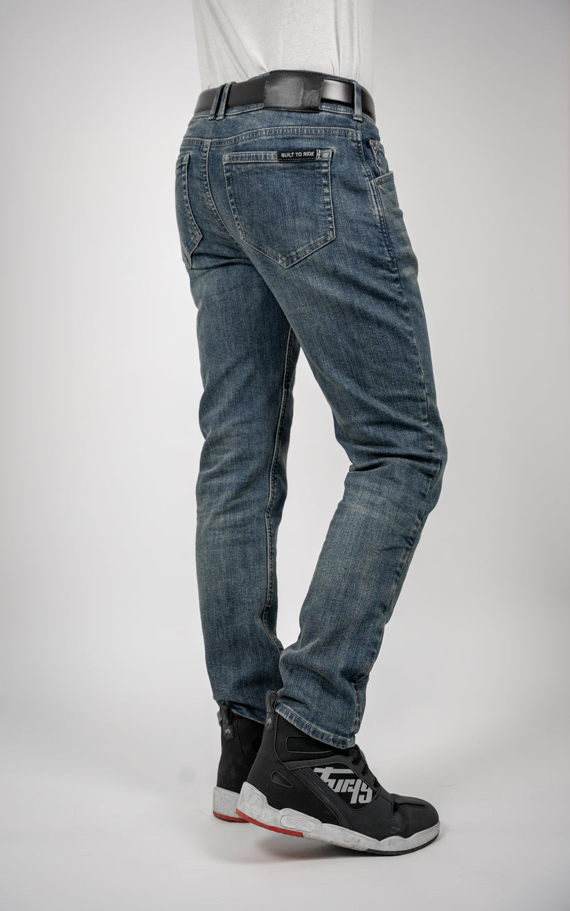 Bull-it Ajax Straight Fit Denim Jeans Steel Blue - FREE UK Shipping, FREE 365 Day Returns | Moto Central