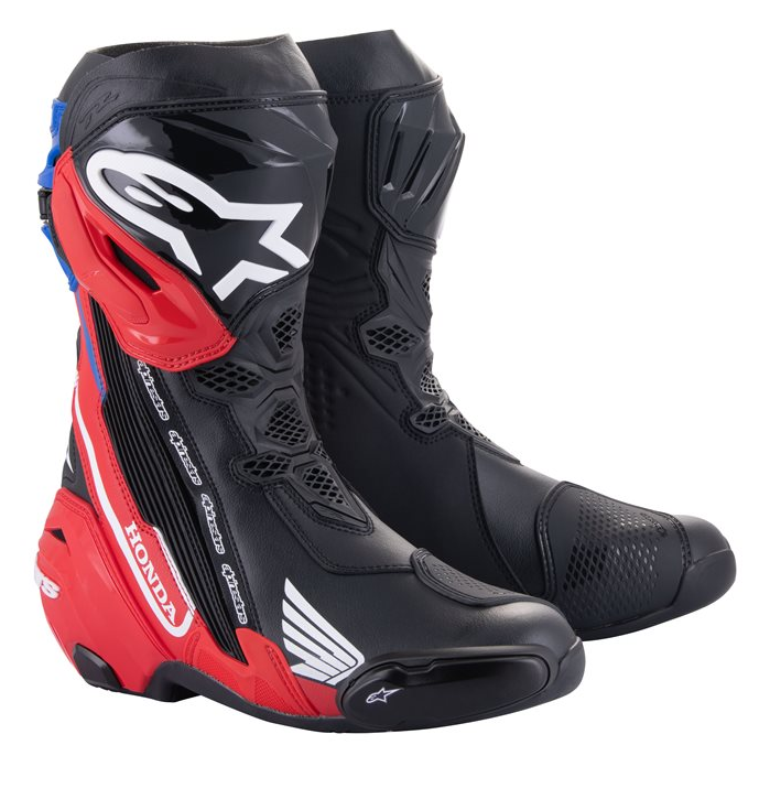 Alpinestars Honda Supertech R Boots Black / Bright Red / Blue