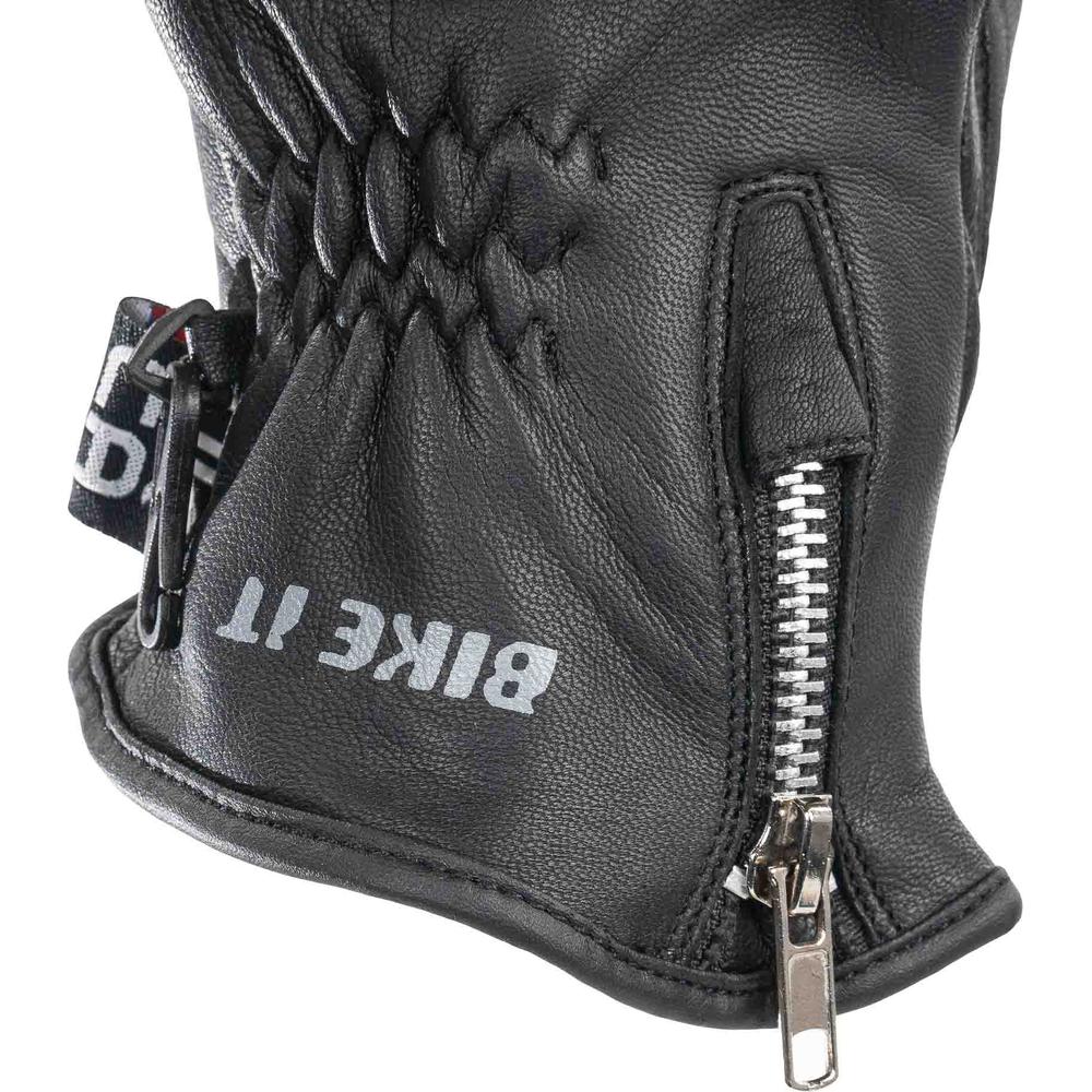 Bike It AMP Road Leather Gloves Black