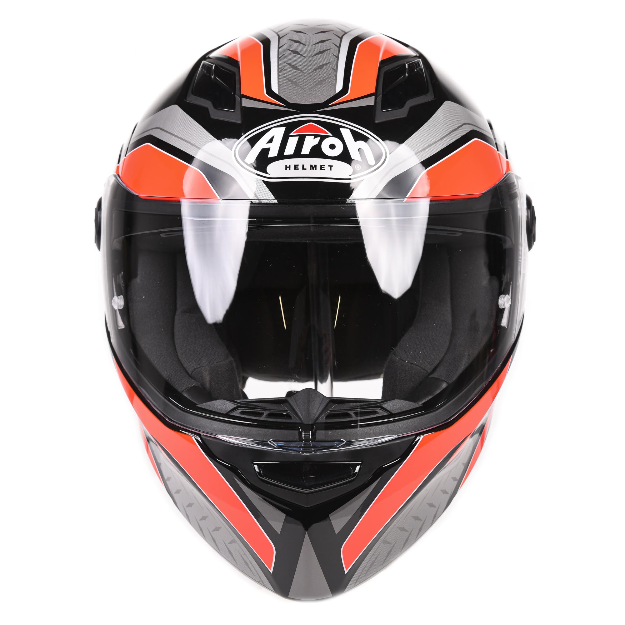 Airoh Movement S Full Face Helmet Steel Gloss Orange  - FREE UK Delivery - Moto Central