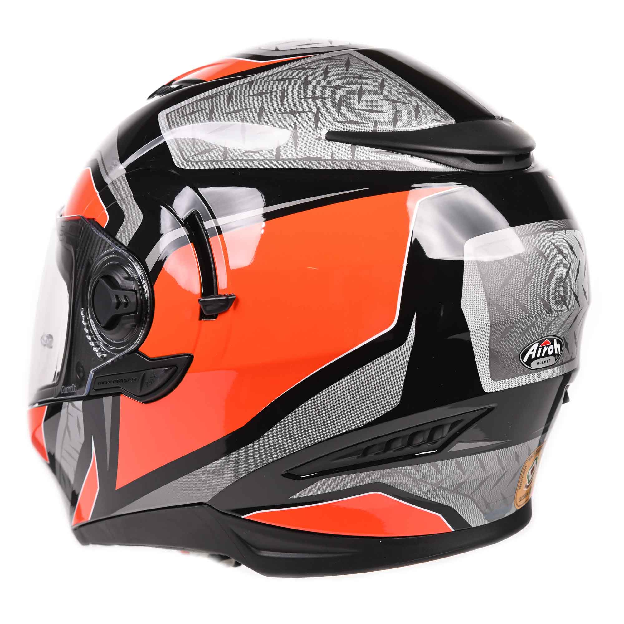 Airoh Movement S Full Face Helmet Steel Gloss Orange  - FREE UK Delivery - Moto Central