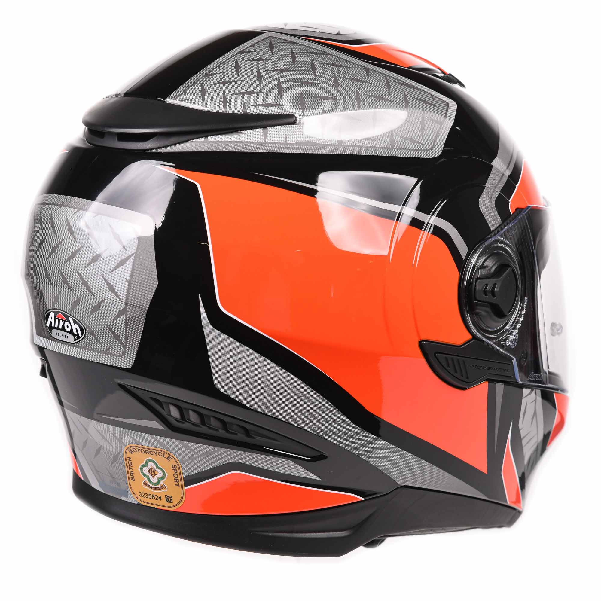 Airoh Movement S Full Face Helmet Steel Gloss Orange  - FREE UK Delivery - Moto Central