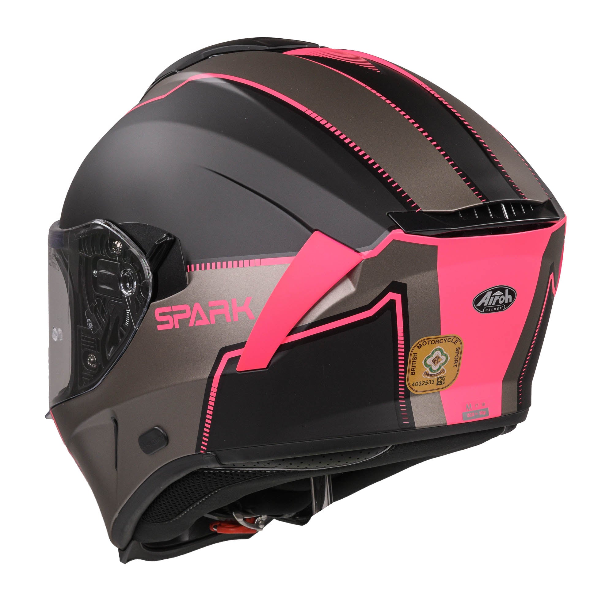 Airoh Spark Flow Full Face Helmet Matt Black / Pink - FREE UK Shipping, FREE 365 Day Returns | Moto Central