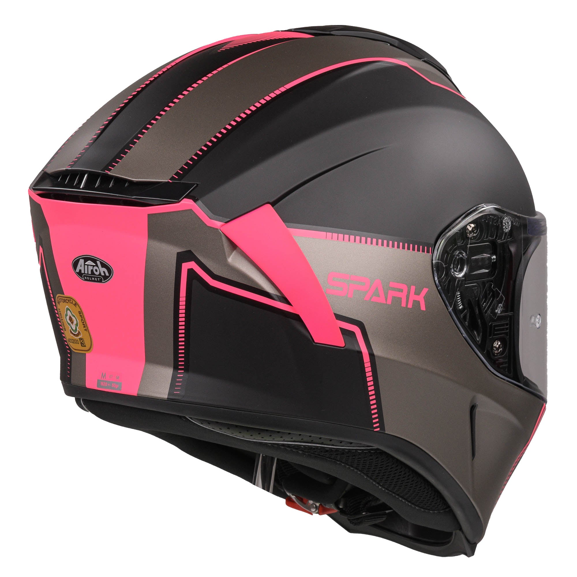 Airoh Spark Flow Full Face Helmet Matt Black / Pink - FREE UK Shipping, FREE 365 Day Returns | Moto Central