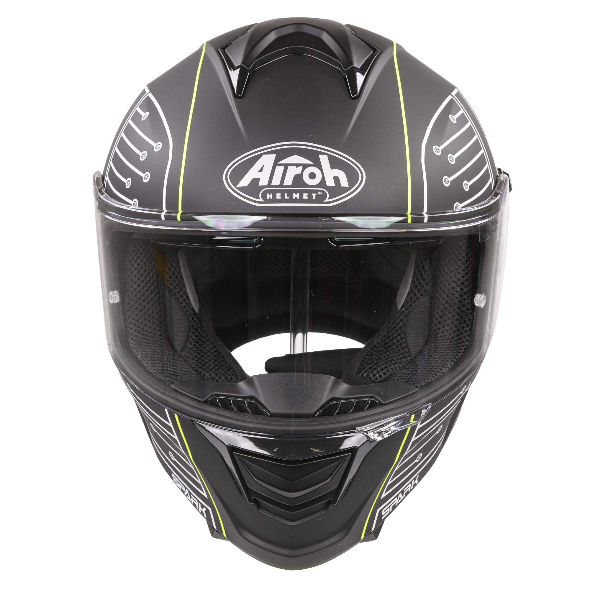 Airoh Spark Flow Full Face Helmet Matt Black Circuit  - FREE UK Delivery - Moto Central