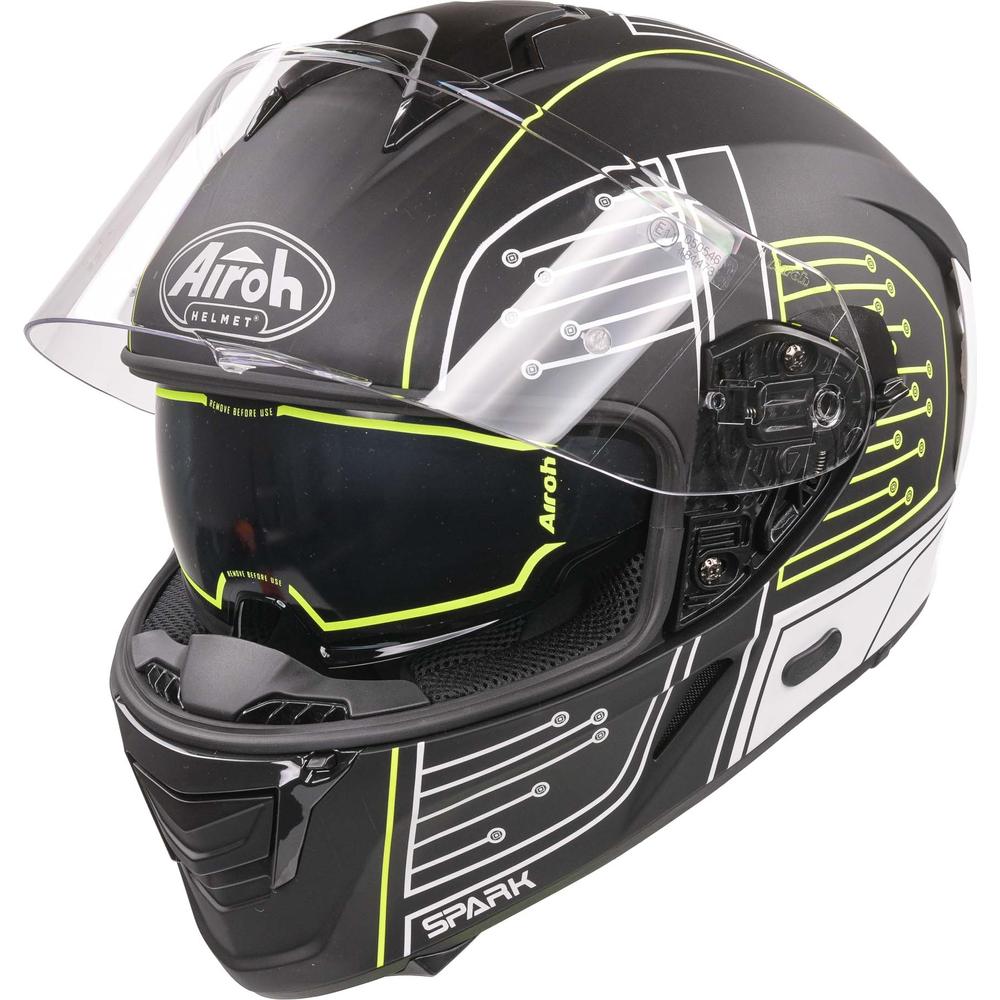 Airoh Spark Flow Full Face Helmet Matt Black Circuit