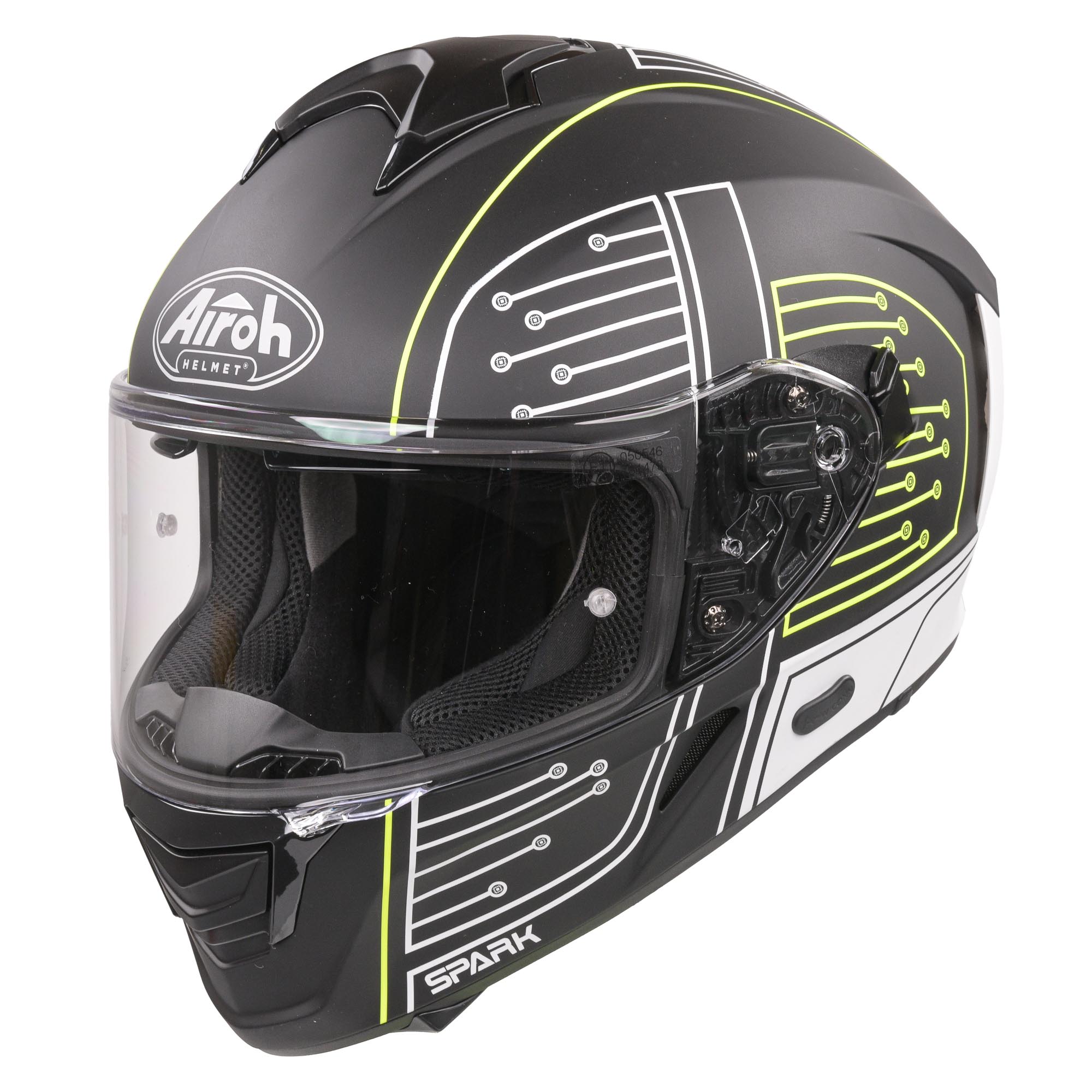 Airoh Spark Flow Full Face Helmet Matt Black Circuit - FREE UK Shipping, FREE 365 Day Returns | Moto Central