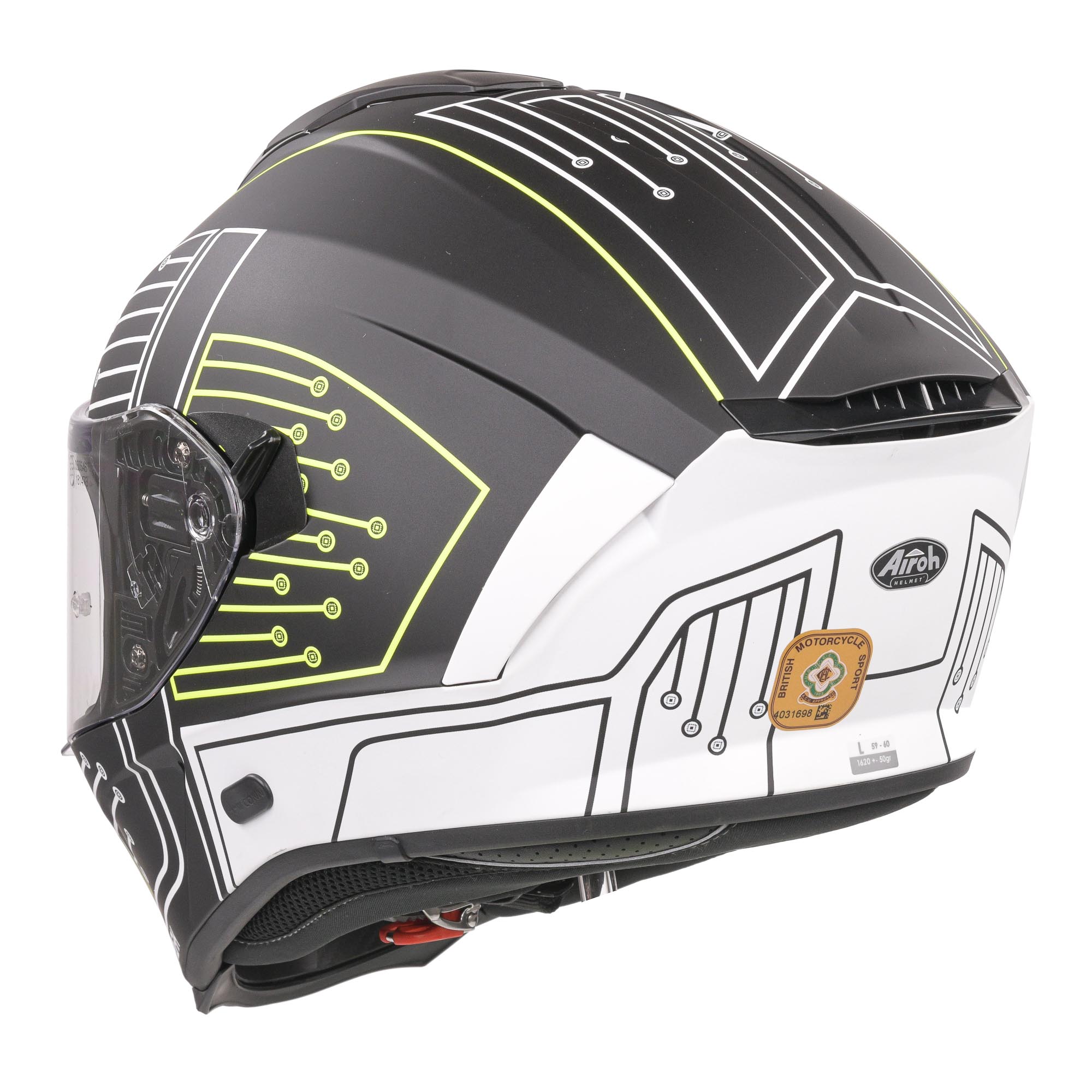 Airoh Spark Flow Full Face Helmet Matt Black Circuit - FREE UK Shipping, FREE 365 Day Returns | Moto Central