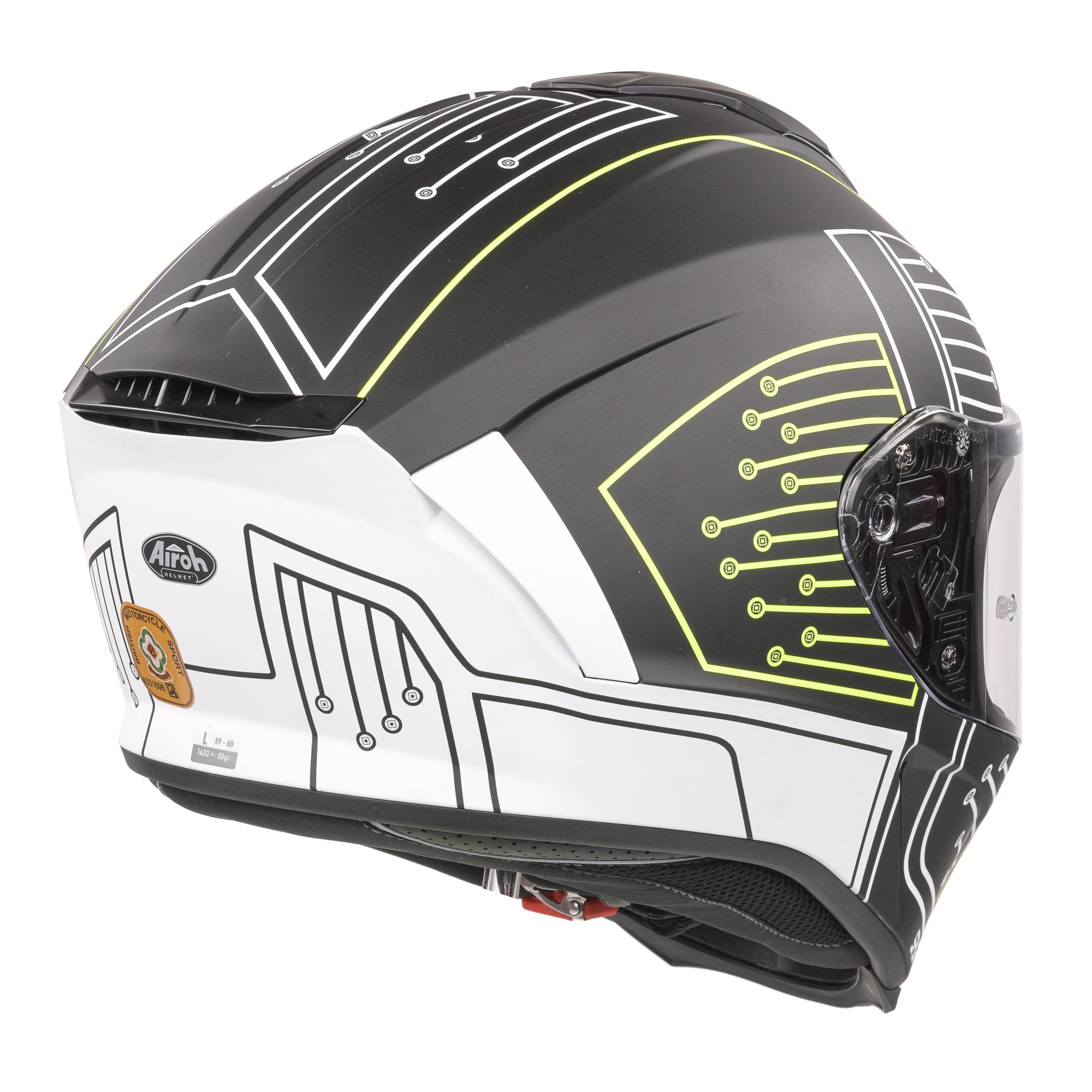 Airoh Spark Flow Full Face Helmet Matt Black Circuit - FREE UK Shipping, FREE 365 Day Returns | Moto Central