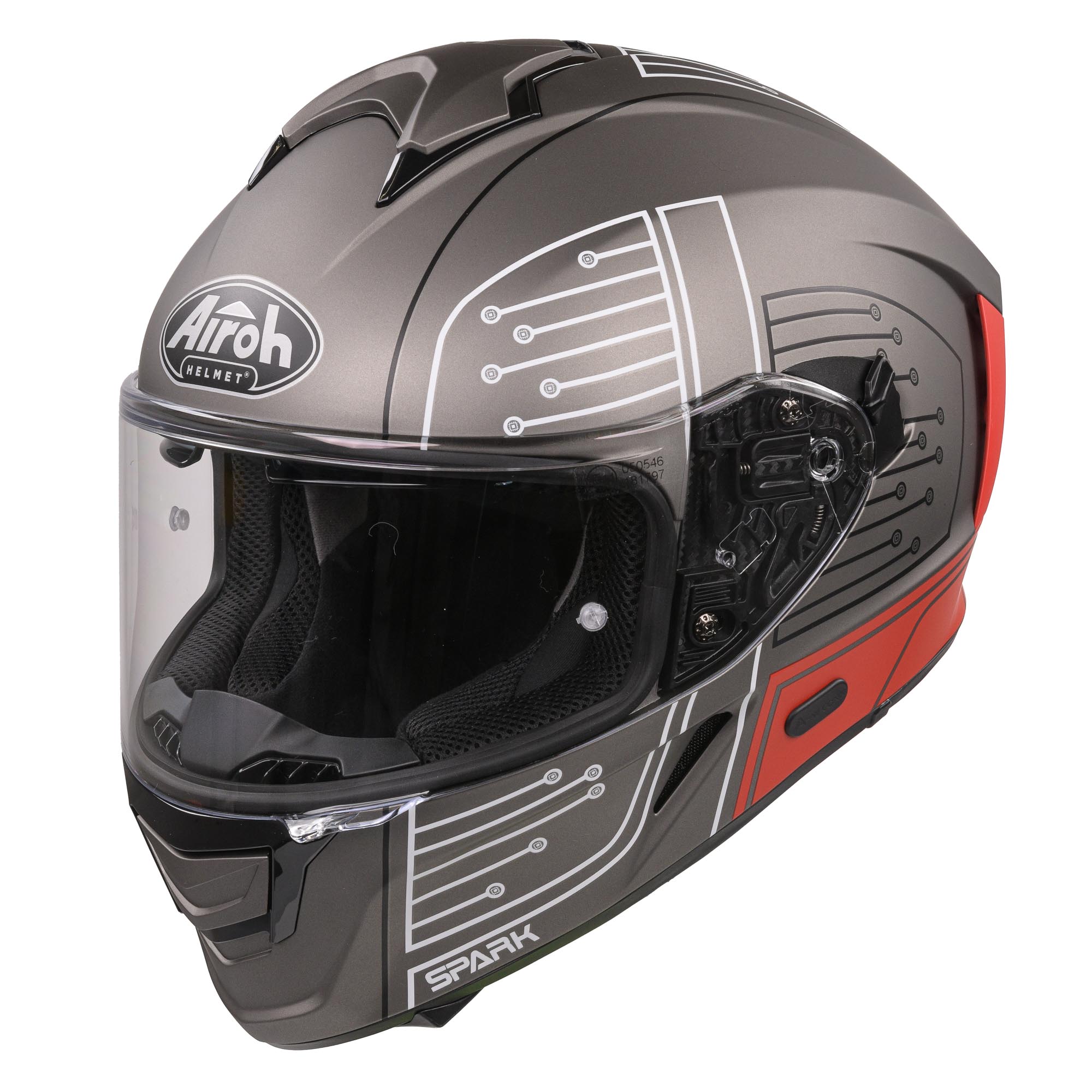 Airoh Spark Flow Full Face Helmet Matt Red Circuit