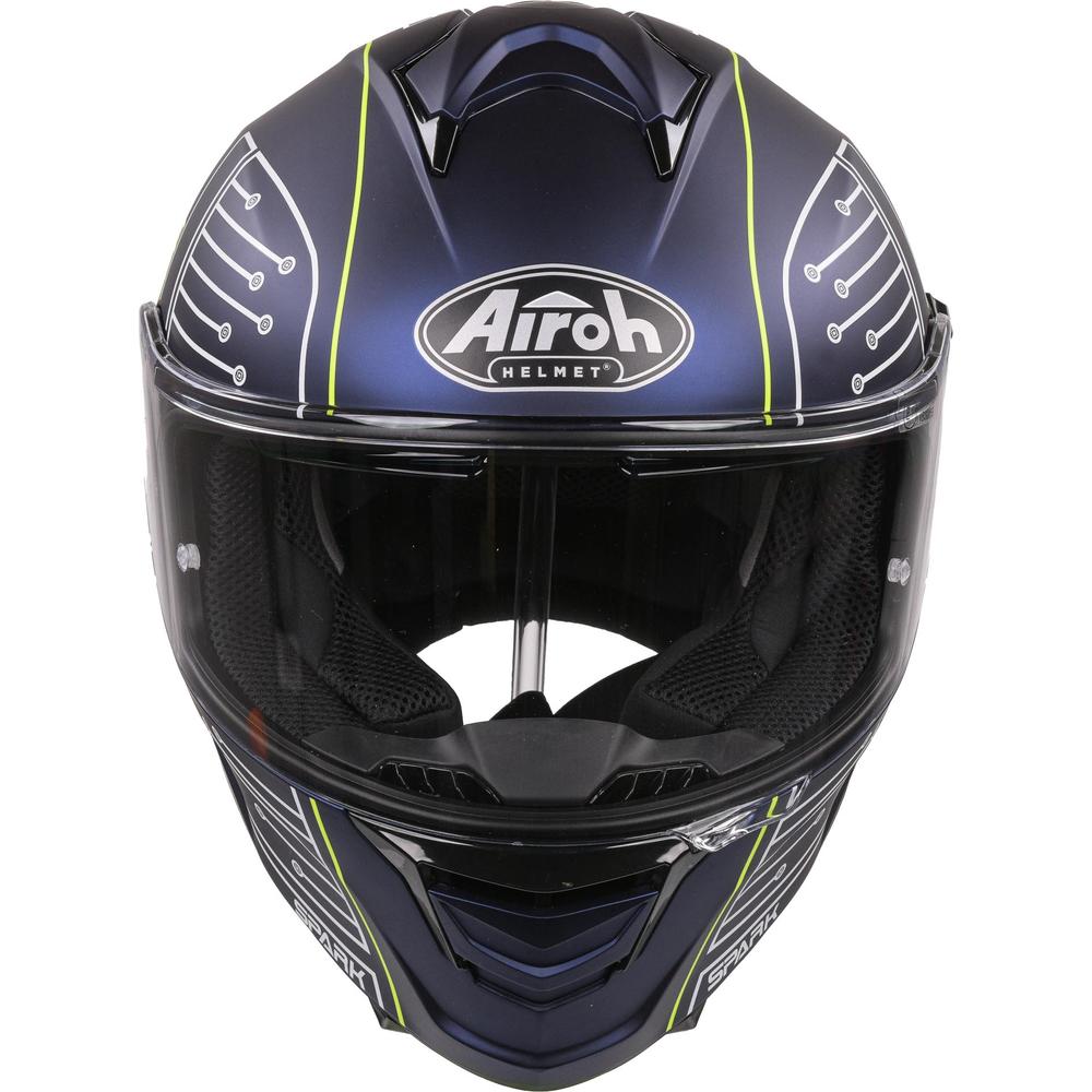 Airoh Spark Flow Full Face Helmet Fluo Yellow / Matt Blue Circuit