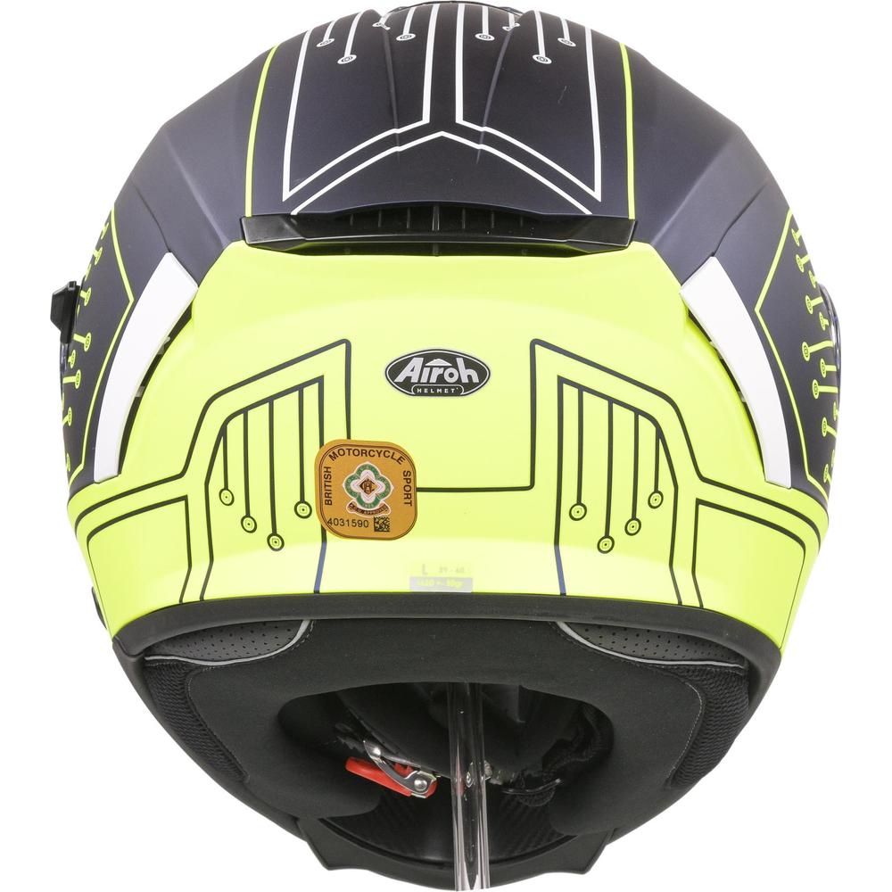 Airoh Spark Flow Full Face Helmet Fluo Yellow / Matt Blue Circuit