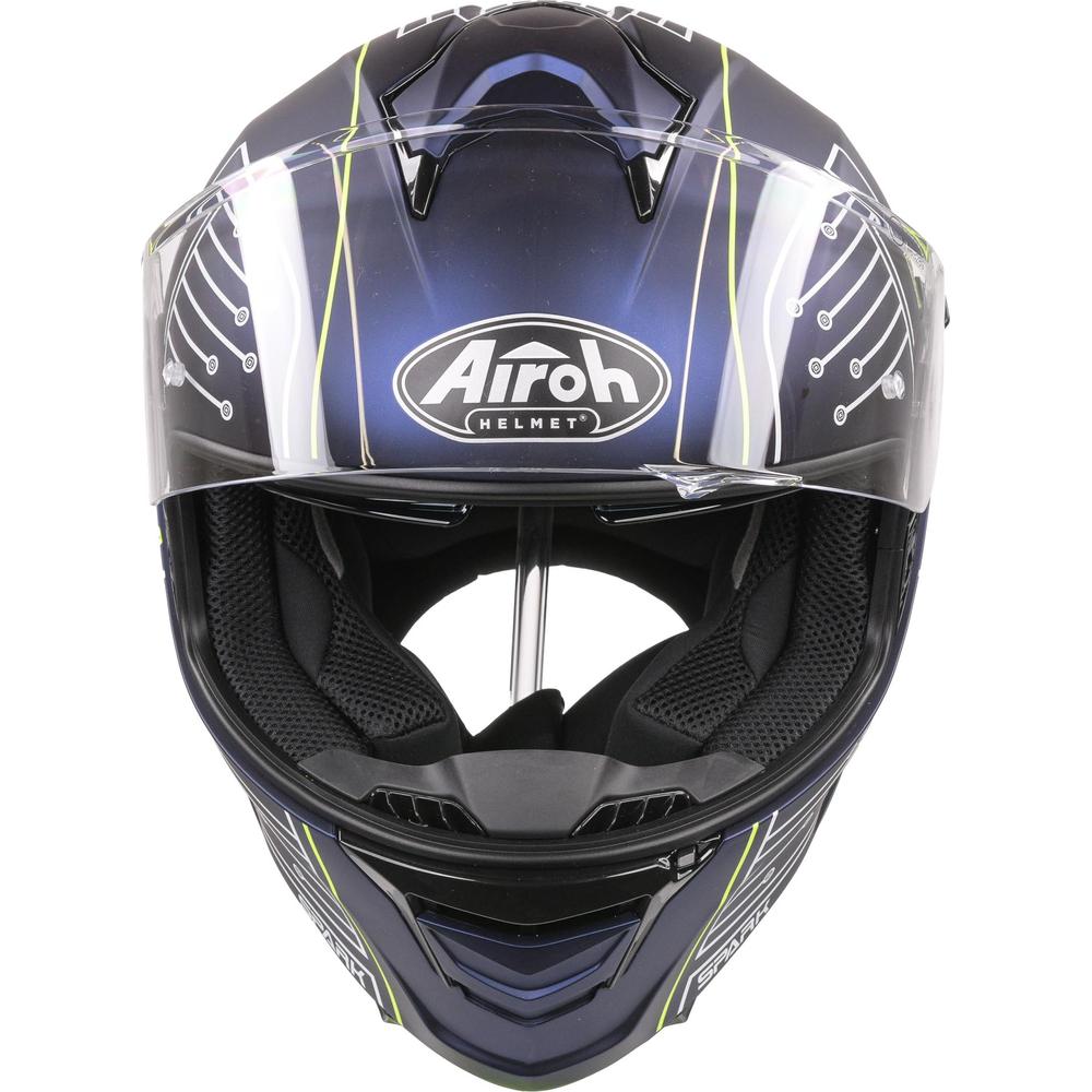 Airoh Spark Flow Full Face Helmet Fluo Yellow / Matt Blue Circuit