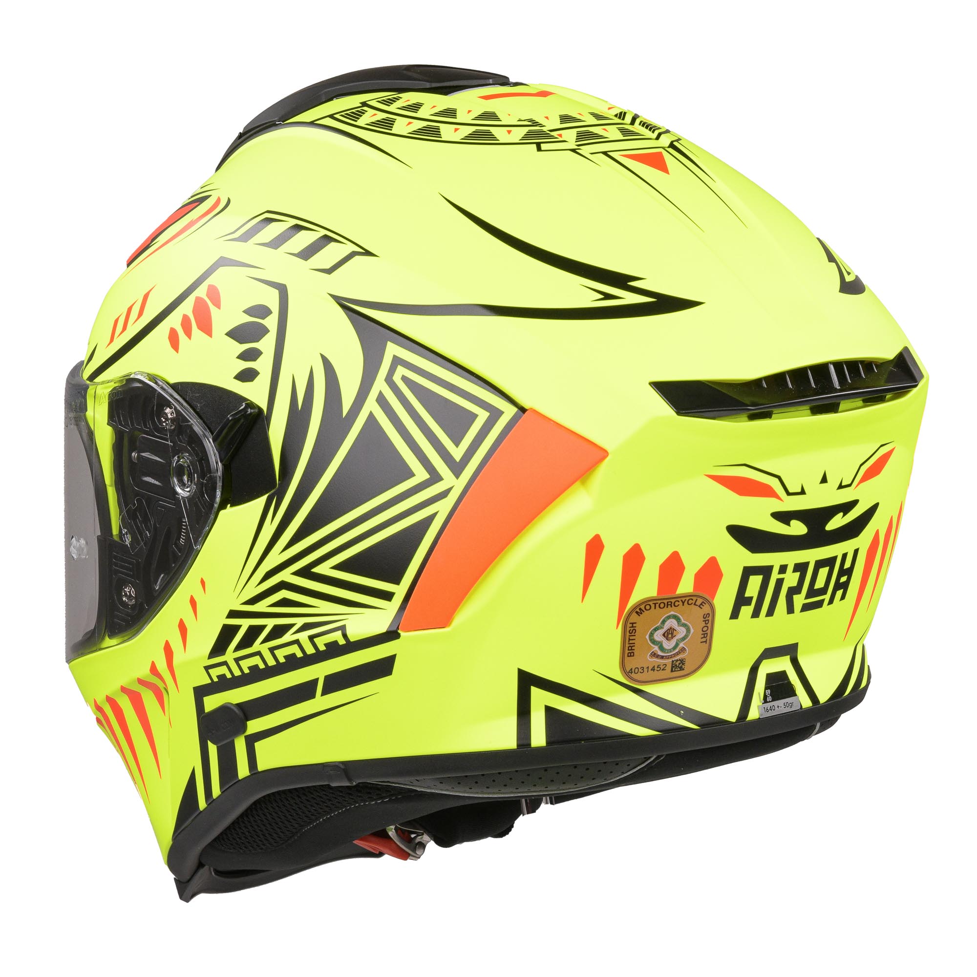 Airoh Spark Flow Full Face Helmet Matt Fluo Yellow Vibe - FREE UK Shipping, FREE 365 Day Returns | Moto Central