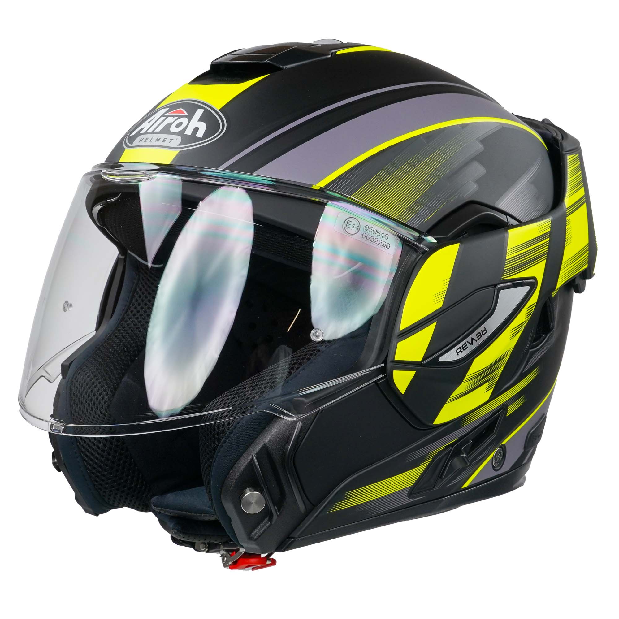 Airoh REV19 Flip-Up Helmet Ikon Matt Yellow - FREE UK Shipping, FREE 365 Day Returns | Moto Central