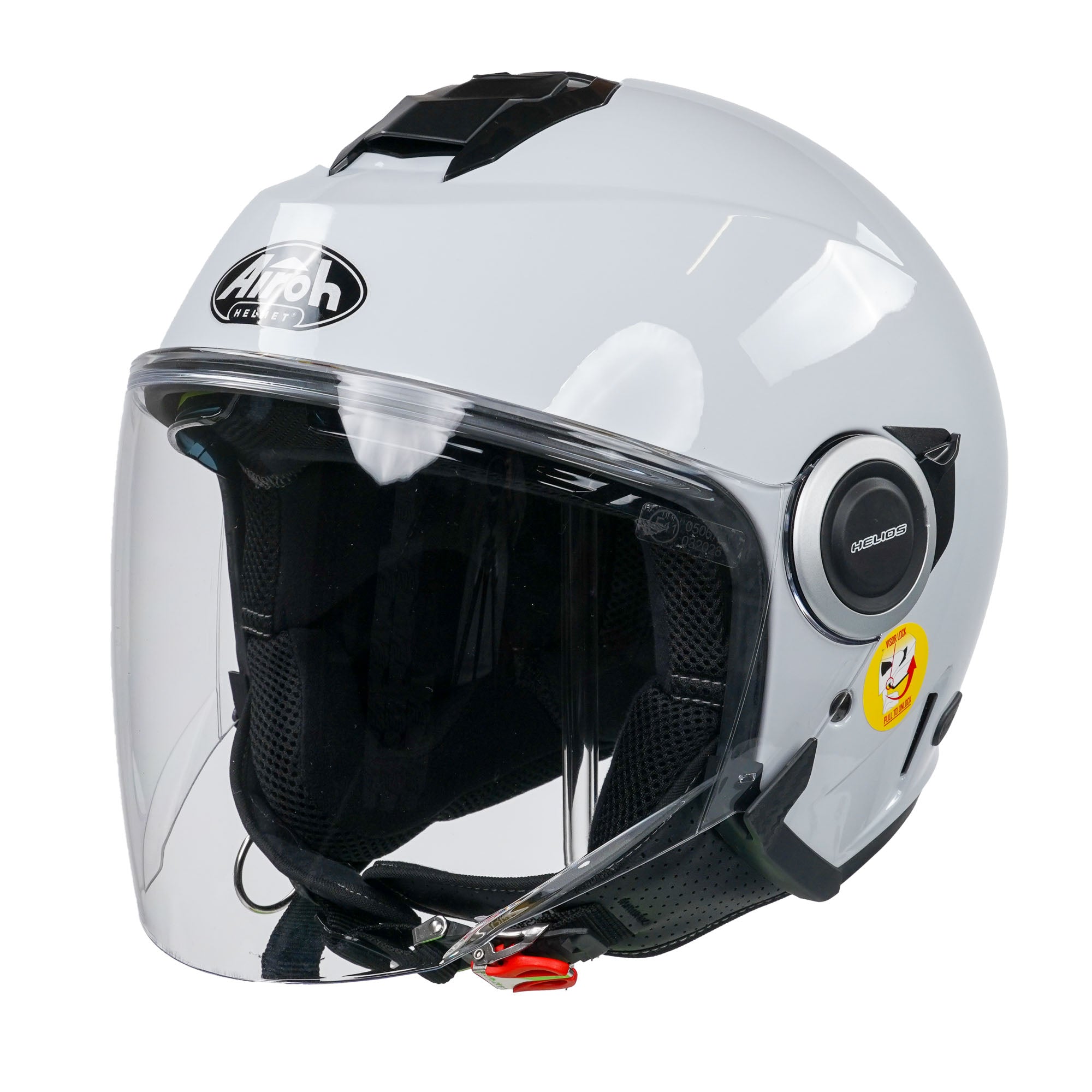 Airoh Helios Jet Open Face Helmet Gloss Concrete Grey  - FREE UK Delivery - Moto Central