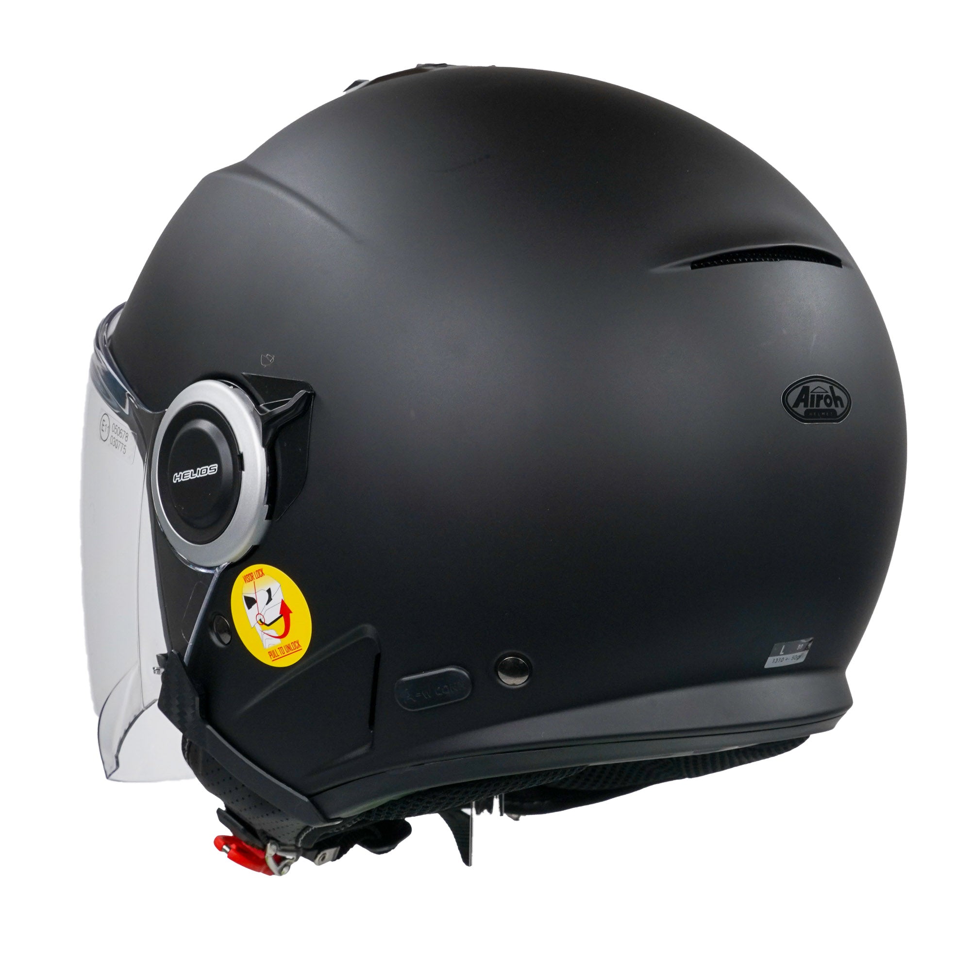 Airoh Helios Jet Open Face Helmet Matt Black - FREE UK Shipping, FREE 365 Day Returns | Moto Central