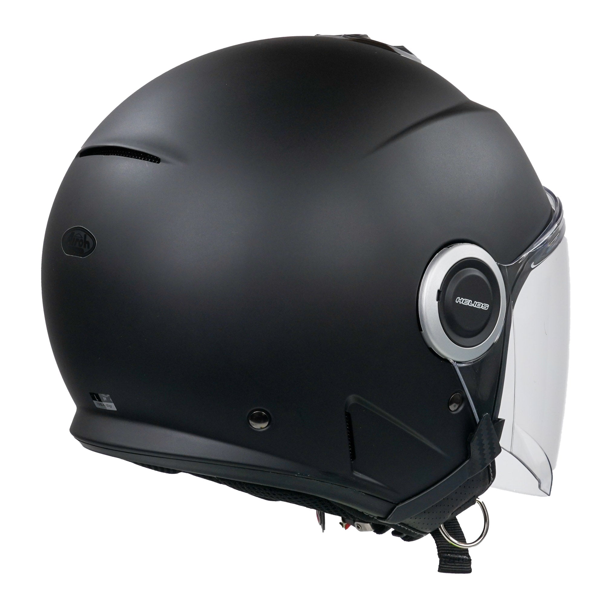 Airoh Helios Jet Open Face Helmet Matt Black - FREE UK Shipping, FREE 365 Day Returns | Moto Central