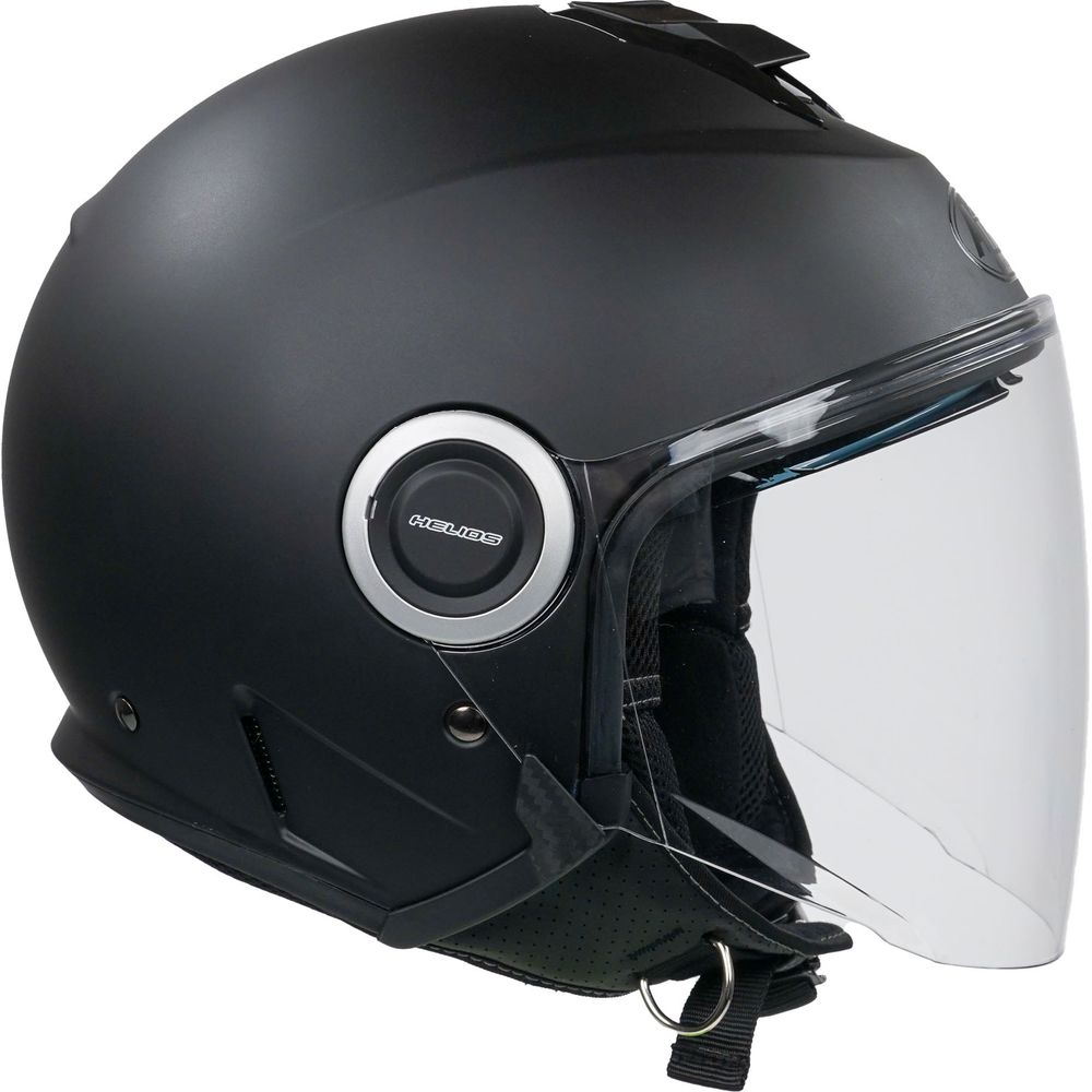 Airoh Helios Jet Open Face Helmet Matt Black Vibe - FREE UK Shipping, FREE 365 Day Returns | Moto Central