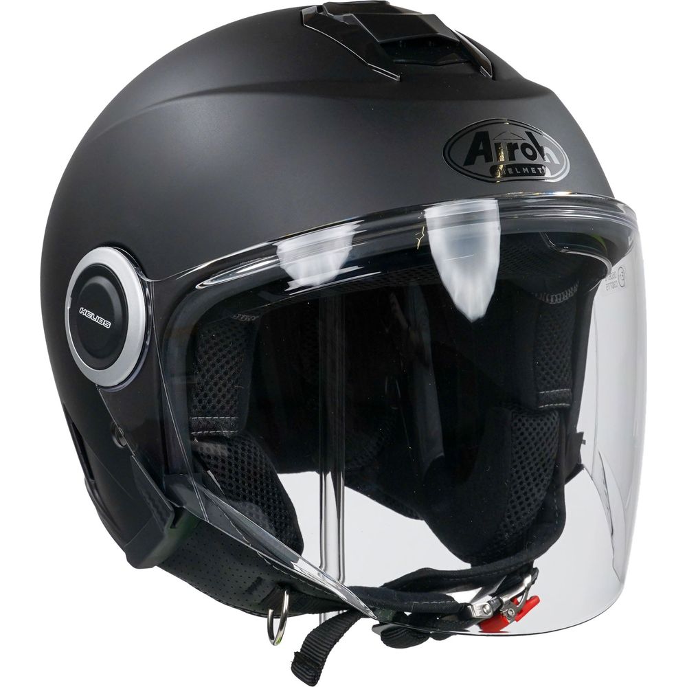 Airoh Helios Jet Open Face Helmet Matt Black Vibe - FREE UK Shipping, FREE 365 Day Returns | Moto Central